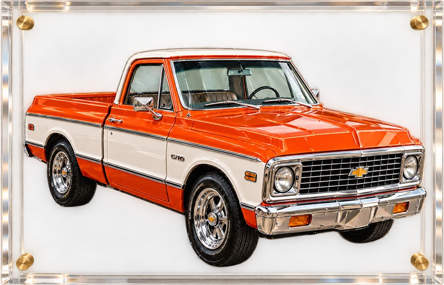 Classic Shortbed Pickup, 3D Art Acrylic Framing