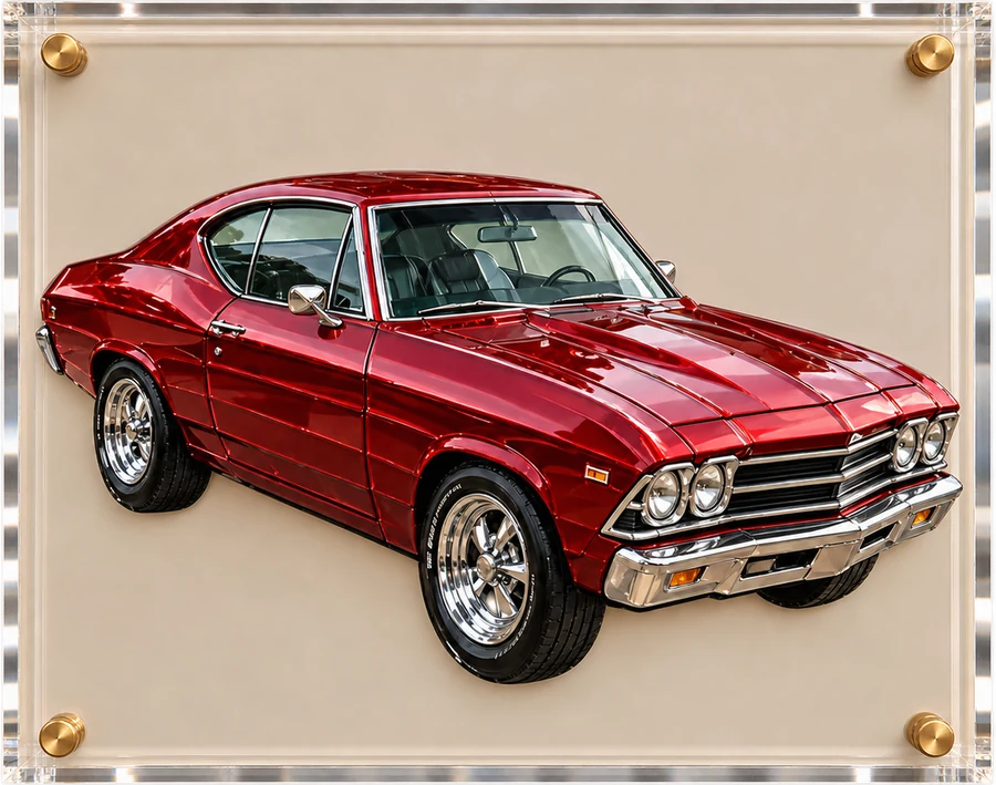 Classic Muscle Car, 3D Art Acrylic Framing