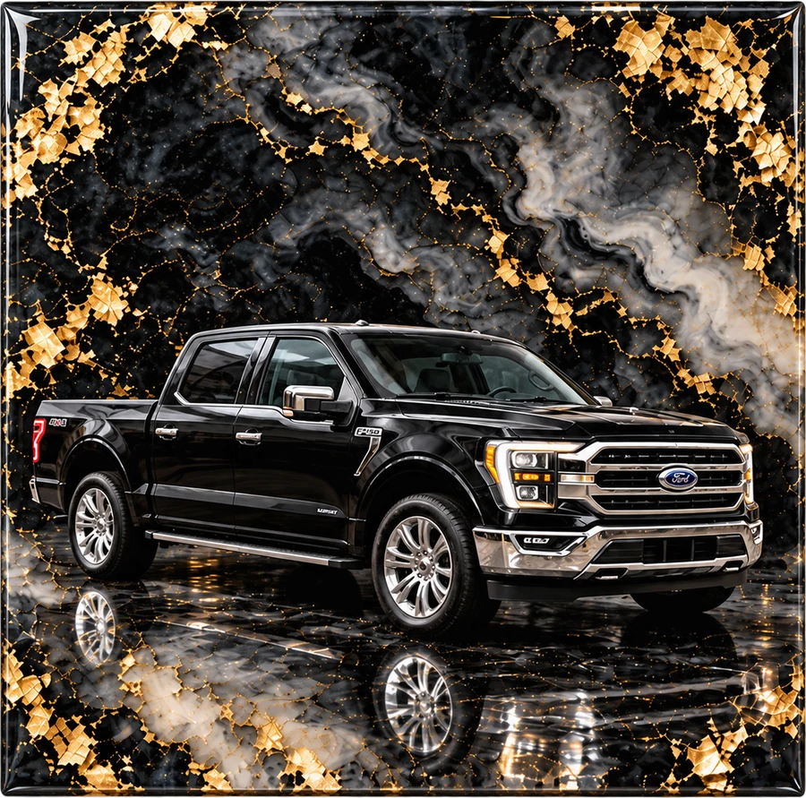 Full-Size Pickup, Glitter Resin Art