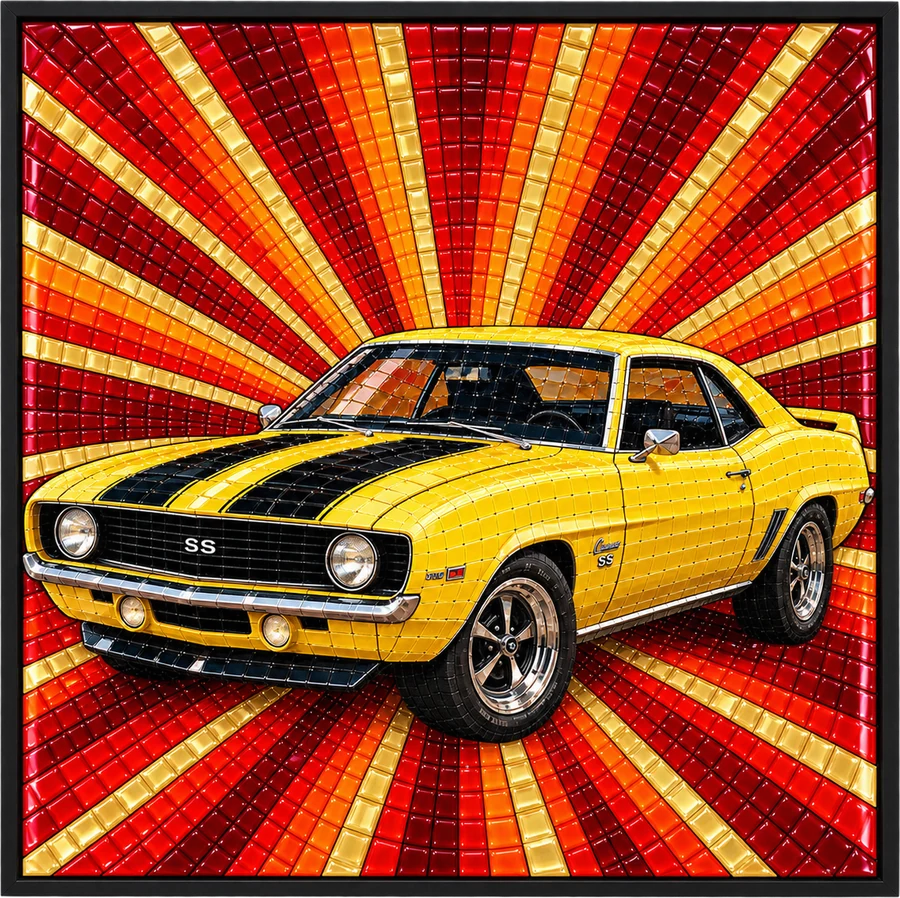 1969 Pony Coupe, Resin Mosaic Art