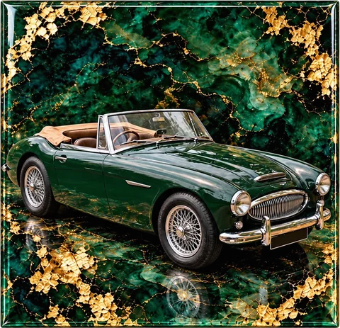 Classic Convertible Roadster, Glitter Resin Art
