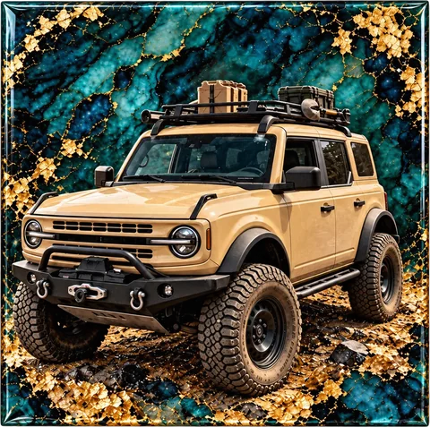 Lifted 4x4, Glitter Resin Art