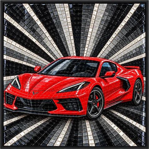 Mid-Engine Sports Car, Resin Mosaic Art