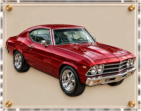 Classic Muscle Car, 3D Art Acrylic Framing