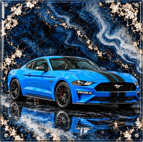 Modern Pony Car, Glitter Resin Art