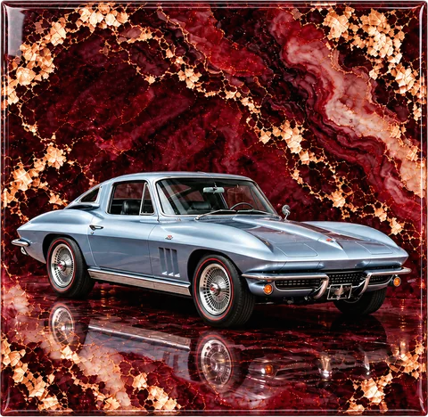 1963 Split-Window Coupe, Glitter Resin Art