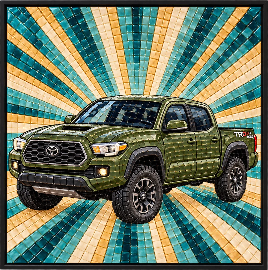 Midsize Trail Pickup, Resin Mosaic Art